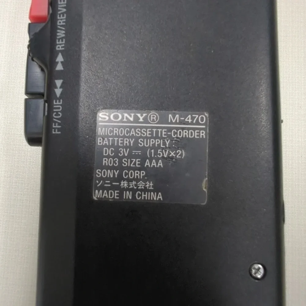 Sony M-470 Microcassette-Corder Voice Recorder Untested